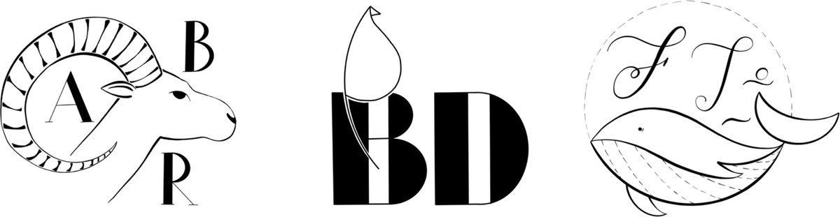 Logo sketches: monograms and marks
