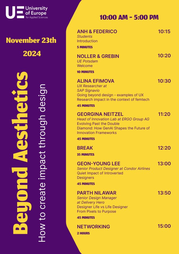 First version of the timetable handout