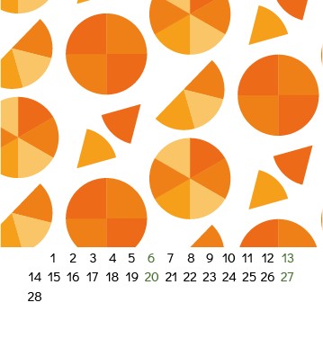February page with a geometric pattern