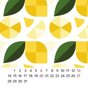 March page with a geometric pattern