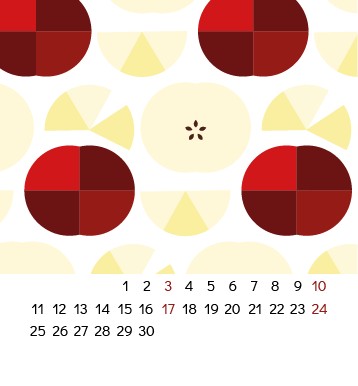 April page with a geometric pattern