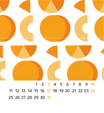 July page with a geometric pattern