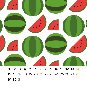August page with a geometric pattern