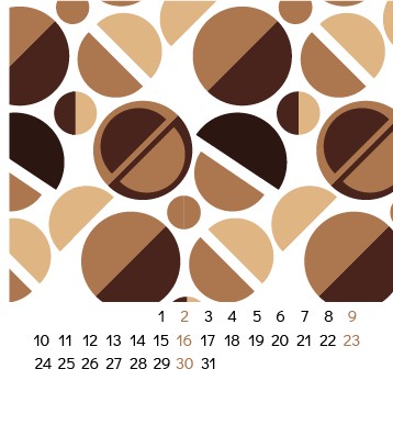 October page with a geometric pattern