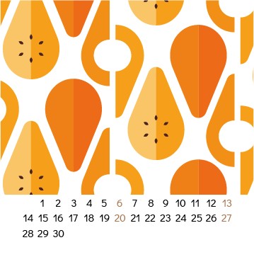 November page with a geometric pattern