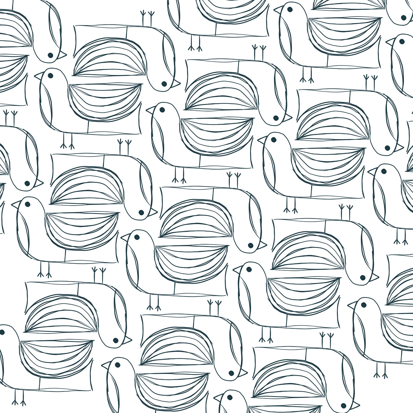 Repeating line pattern of birds