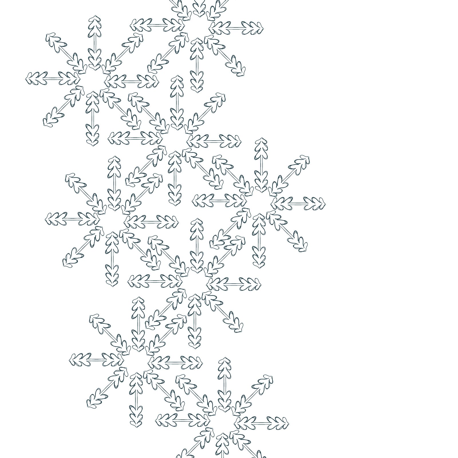 Snowflake-like pattern made from the plant motif
