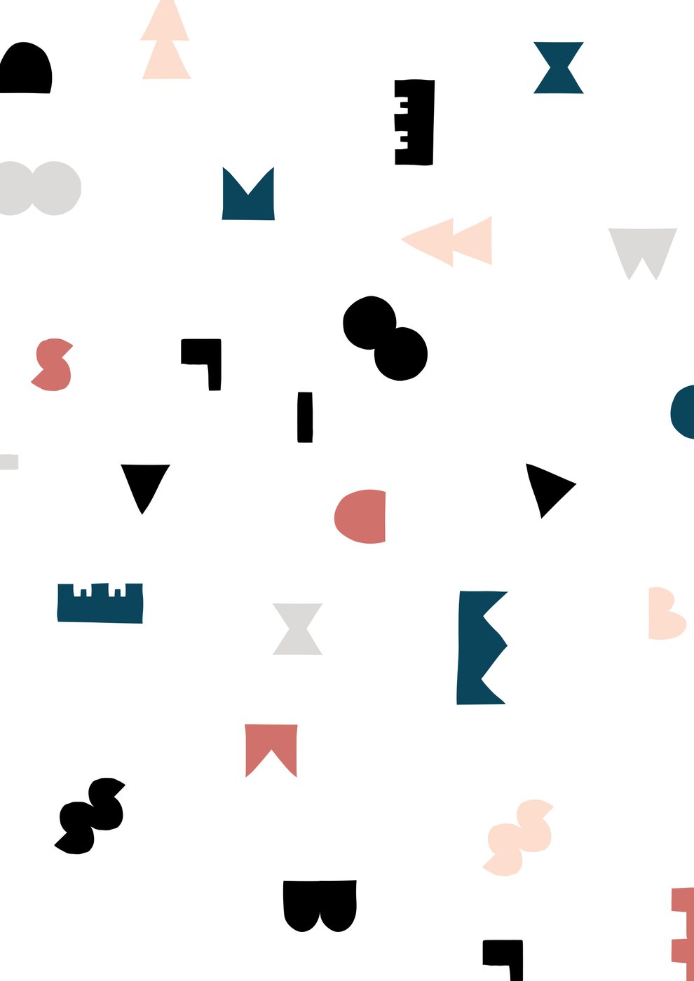 Colourful letter confetti pattern