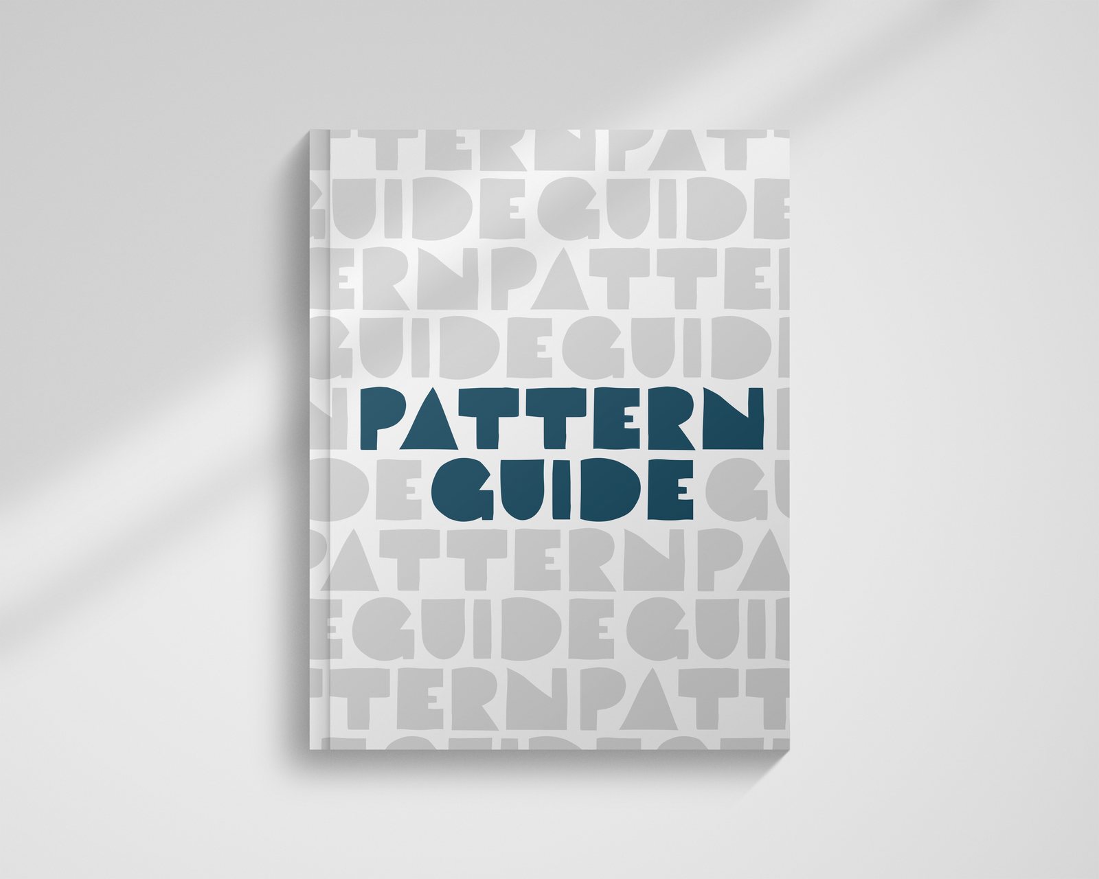 Pattern guide brochure cover made from repeated words