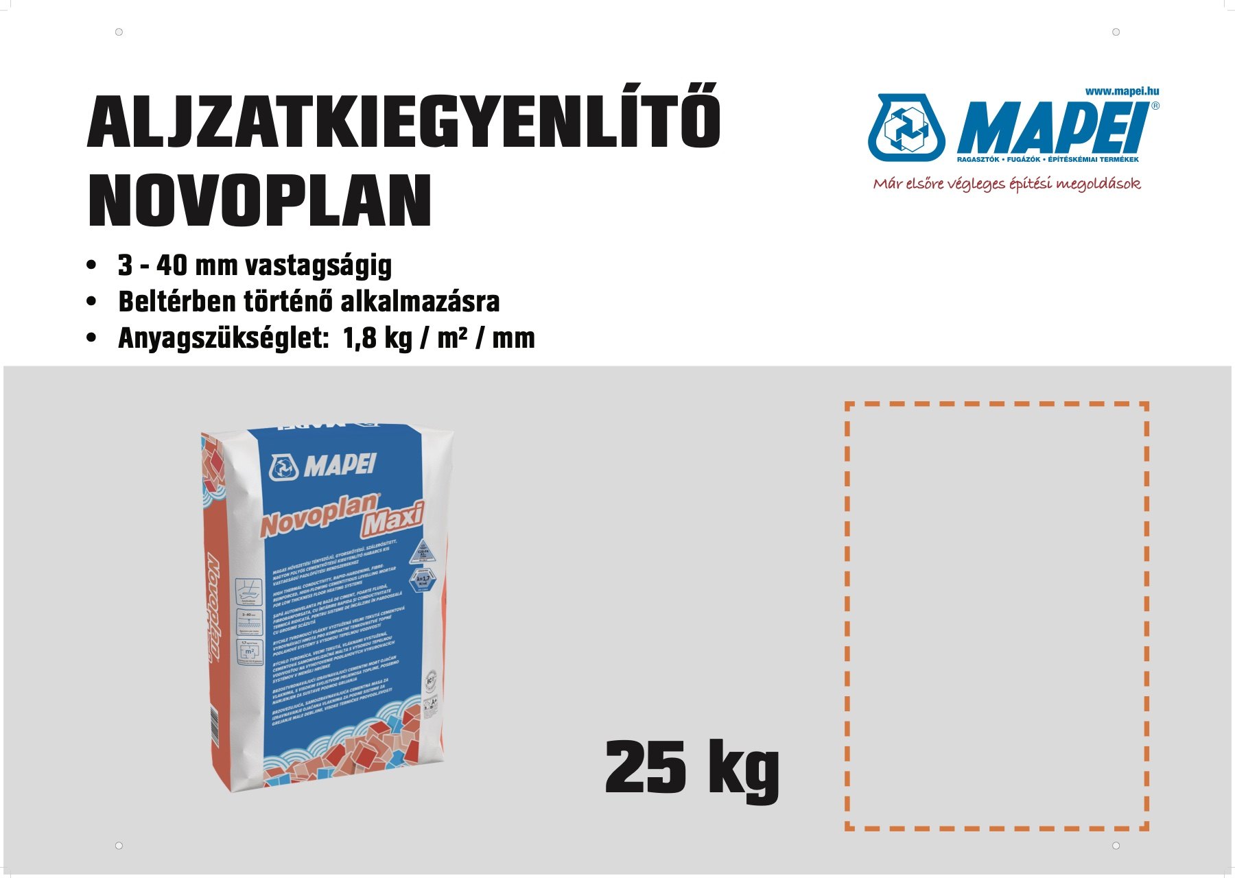 A1 building material poster for Novoplan floor levelling compound
