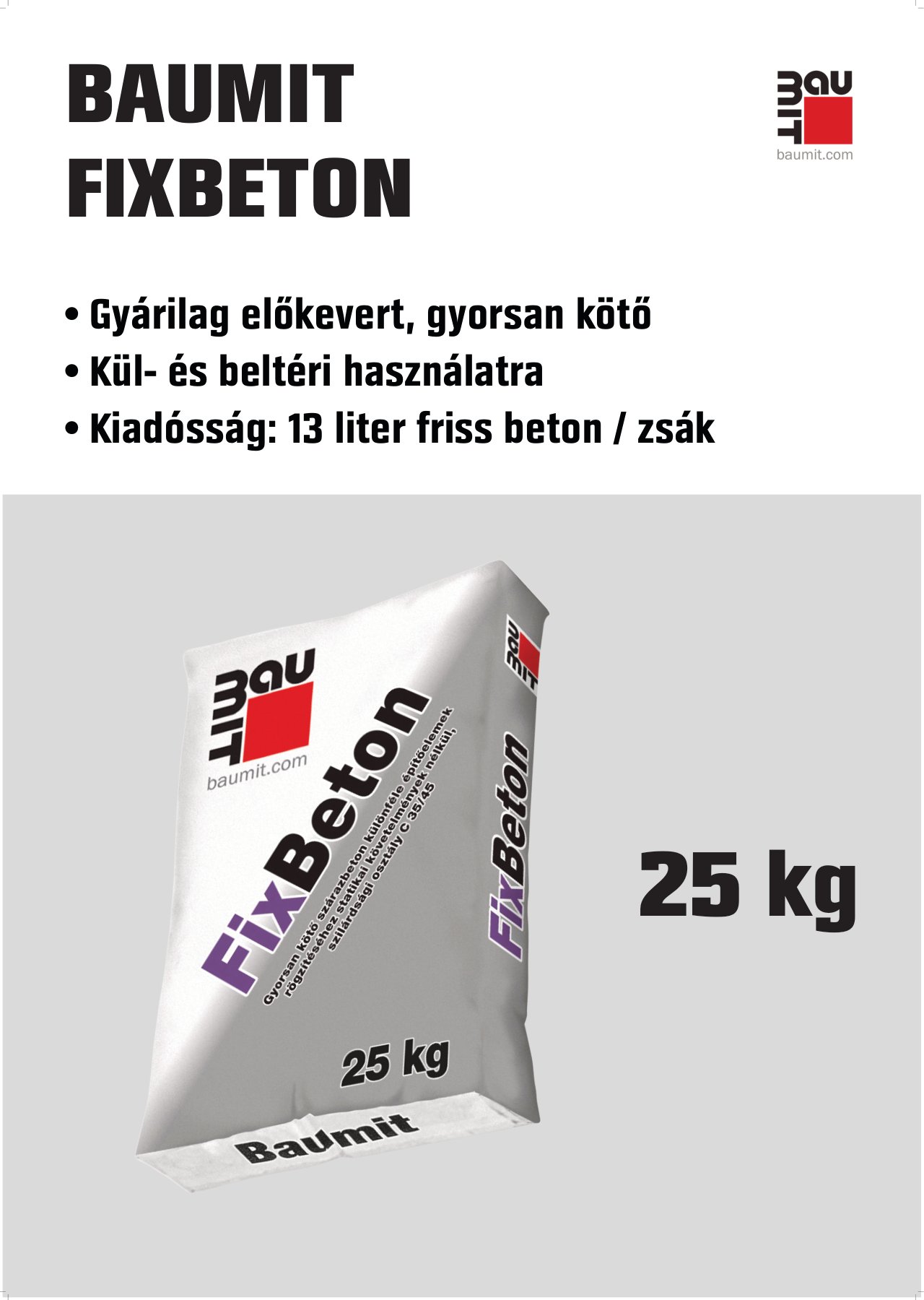 A0 building material poster for Fixbeton