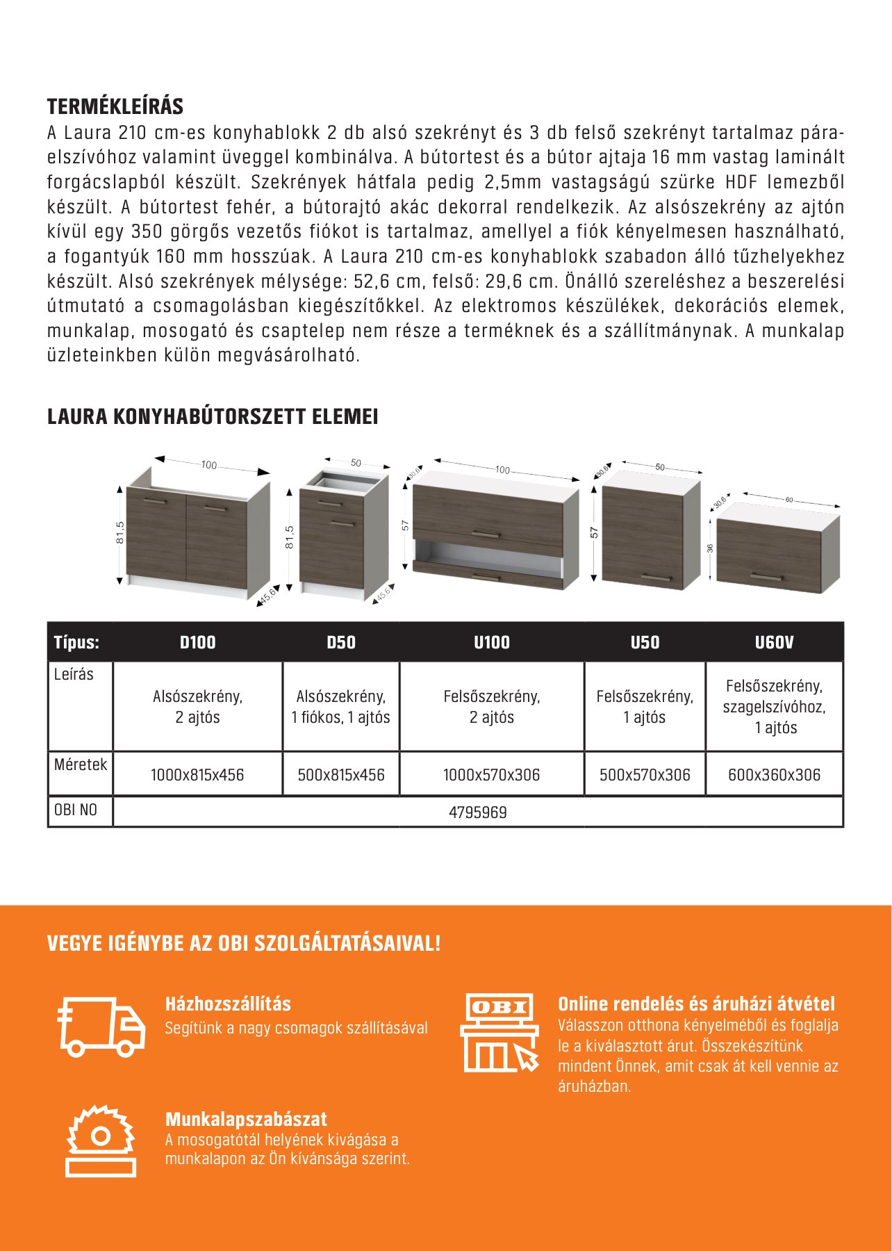 Back of the Laura kitchen brochure