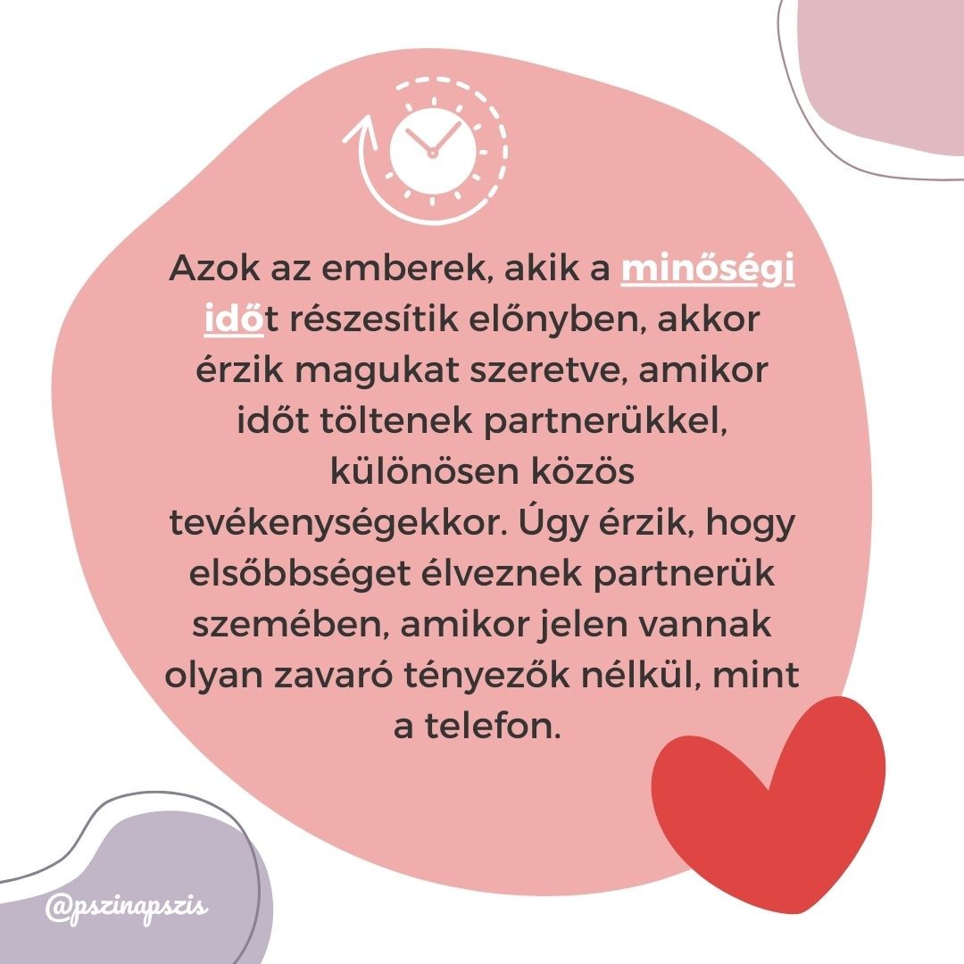 Love language slide in a pink blob with a clock icon