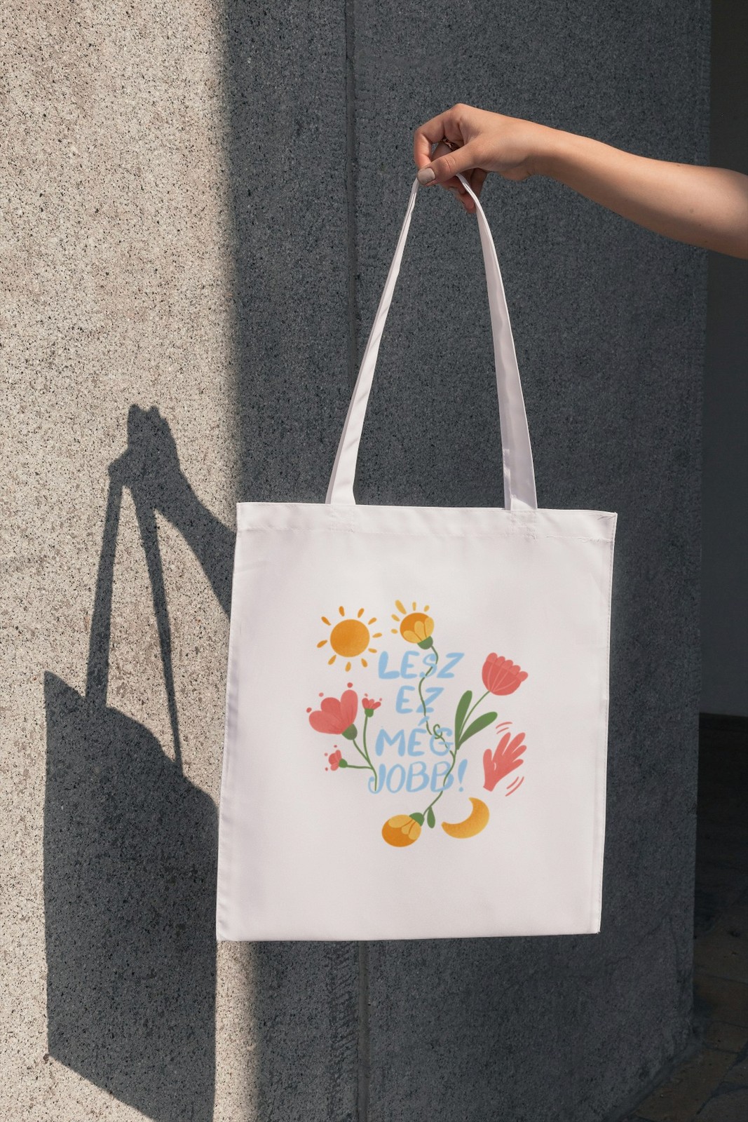 Tote bag with the merch design