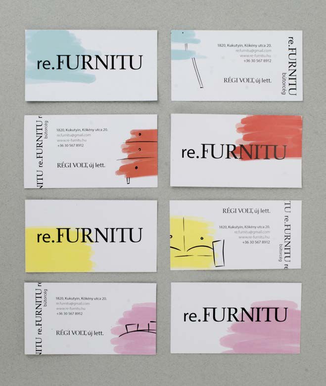 Business cards in all four colours, front and back