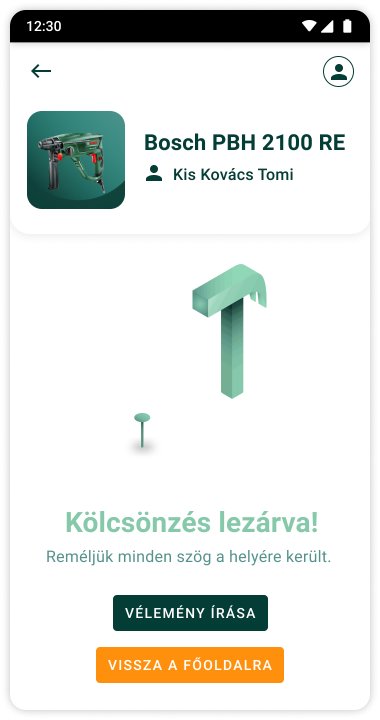 Rental closed with an isometric hammer