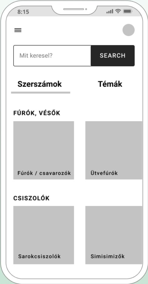 Wireframe: search